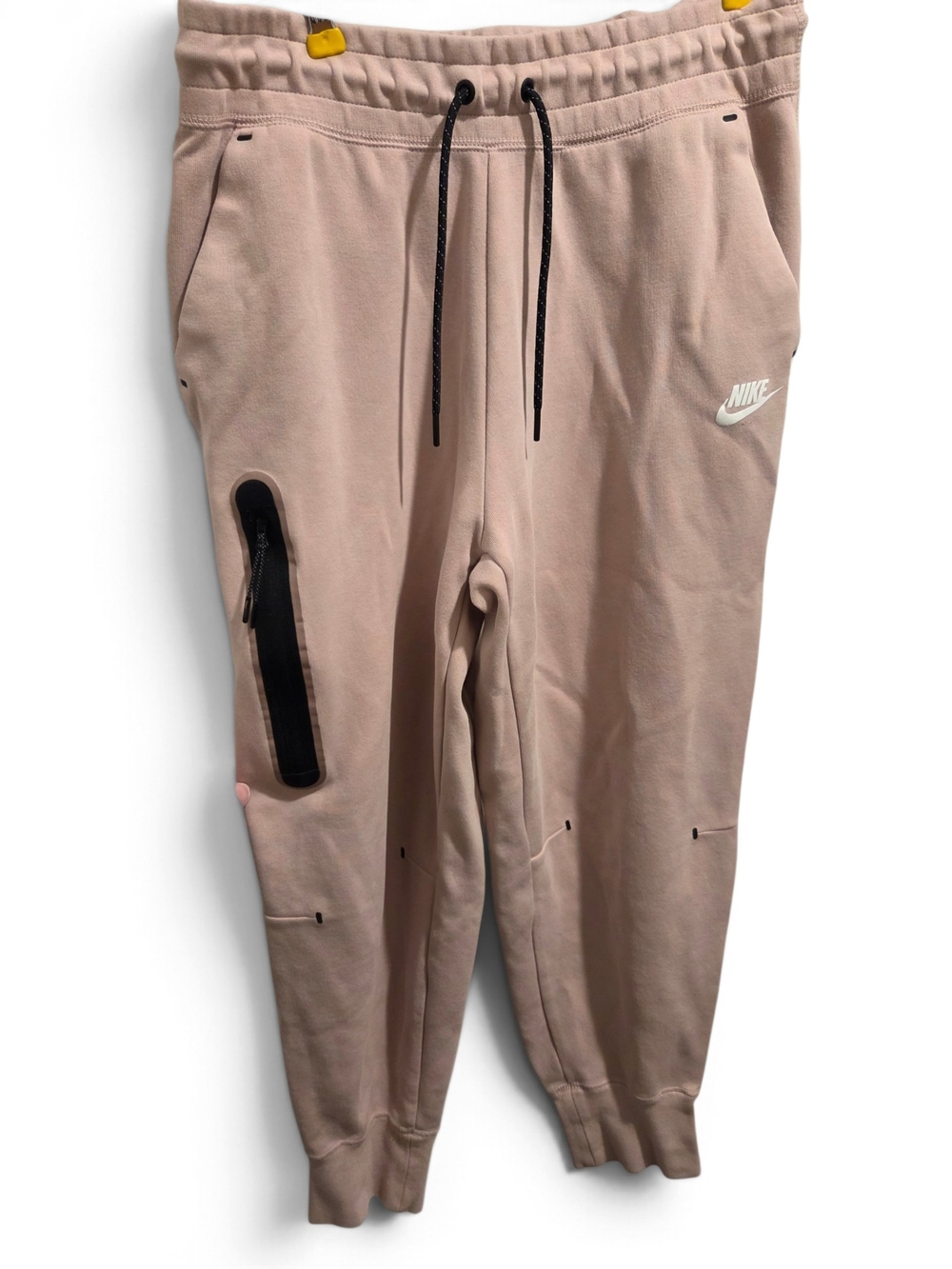Nike Tech Oxford Blush Joggers Black Zip Accent